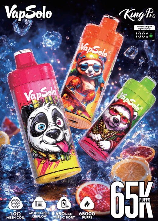 Vapsolo KingPro 65000 flavour range